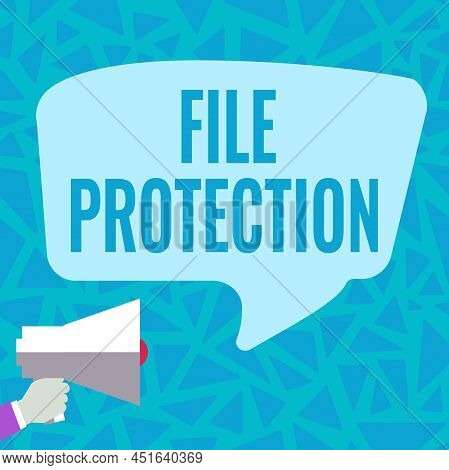 Writing Displaying Text File Protection. Concept Meaning Preventing Accidental Erasing Of Data Using