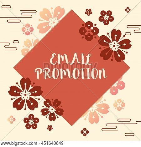 Text Caption Presenting Email Promotion. Concept Meaning Commercial Broadcast Which Offers Incentive