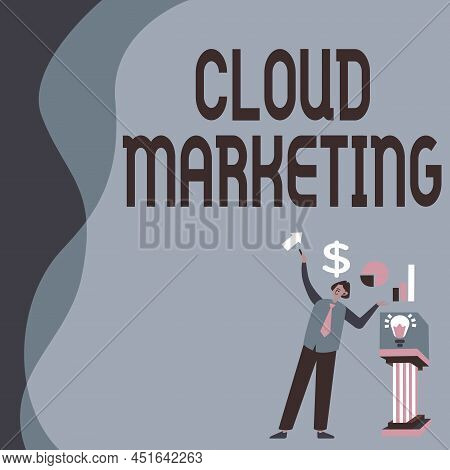 Hand Writing Sign Cloud Marketing. Business Idea The Process Of An Organisation To Market Their Serv