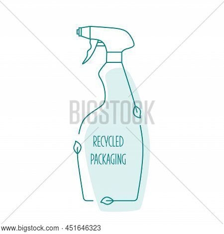 Eco Pack - Recycle Cleaning Bottle Icon Concept Of Waste Sorting. Editable Stroke. Vector Stock Illu