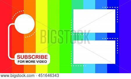 Video End Screen Template, Channel Outro Card. Vector Illustration