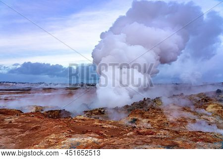 Gunnuhver Geothermal Area In Reykjanes Peninsula Iceland