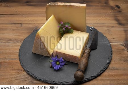 French Cheese Collection, Comte Cheese Made From Unpasteurized Cow's Milk In Franche-comte, France