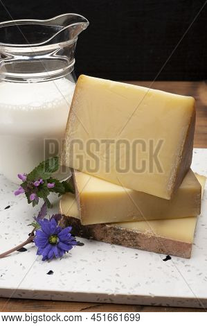 French Cheese Collection, Comte Cheese Made From Unpasteurized Cow's Milk In Franche-comte, France