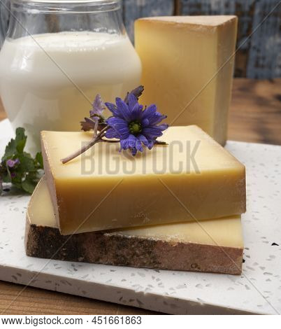 French Cheese Collection, Comte Cheese Made From Unpasteurized Cow's Milk In Franche-comte, France