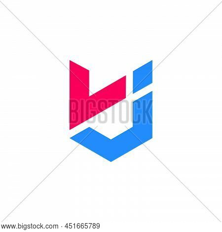 Letter Vj Colorful Geometric Slice Logo Vector