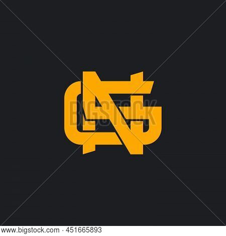 Letter Gn Simple Overlap Line Gold Logo Vector
