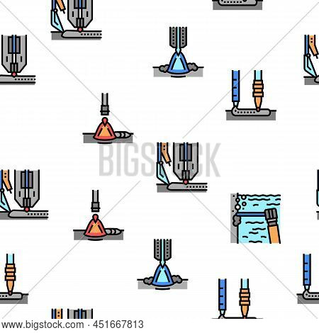 Welding Machine Tool Vector Seamless Pattern Thin Line Illustration