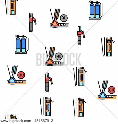 Welding Machine Tool Vector Seamless Pattern Thin Line Illustration