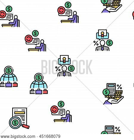 Stakeholder Business Vector Seamless Pattern Thin Line Illustration