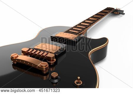 Close-up Electric Acoustic Guitar Isolated On White Background.