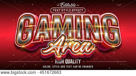 Editable Text Style Effect - Gaming Area Text Style Theme. Graphic Design Element.