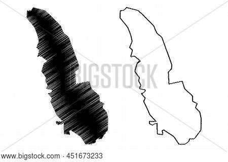 Lougheed Island (canada, Nunavut Territory, North America) Map Vector Illustration, Scribble Sketch 