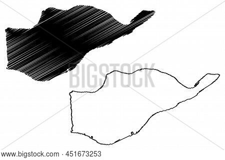 Lulu Island (canada, British Columbia Province, North America) Map Vector Illustration, Scribble Ske