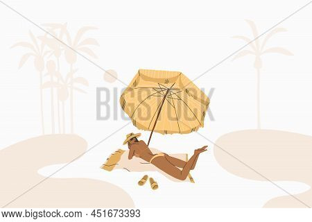 Hand Drawn Vector Abstract Stock Graphic Summer Time Cartoon, Minimalistic Style Illustrations Print