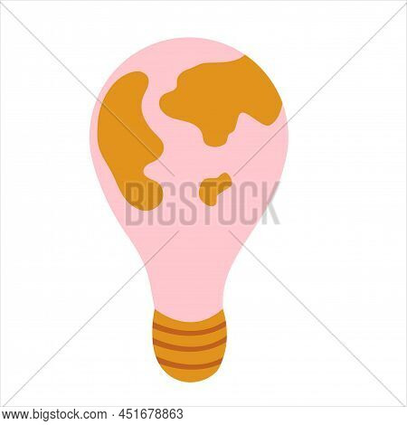 Earth Hour Banner. Saving The Planet, Environmental Action. The Globe In The Form Of A Light Bulb. V