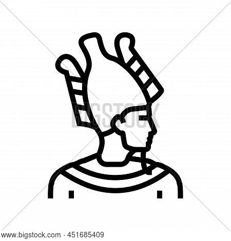God Egypt Osiris Line Icon Vector. God Egypt Osiris Sign. Isolated Contour Symbol Black Illustration