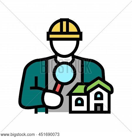 Home Inspector Color Icon Vector. Home Inspector Sign. Isolated Symbol Illustration