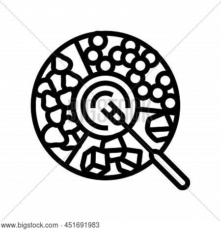 Dishes Fondue Line Icon Vector. Dishes Fondue Sign. Isolated Contour Symbol Black Illustration