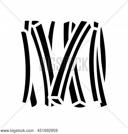 Sticks Carrot Glyph Icon Vector. Sticks Carrot Sign. Isolated Contour Symbol Black Illustration