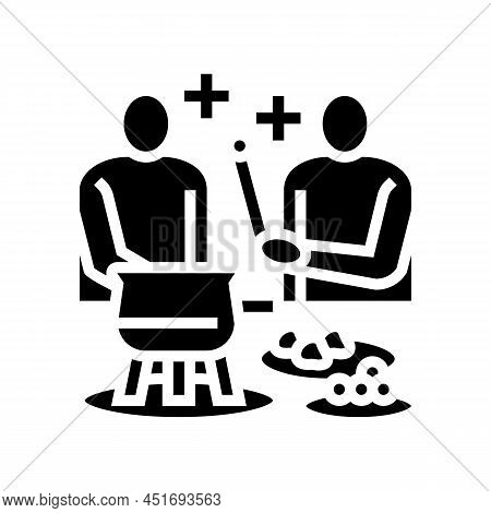 Party Fondue Glyph Icon Vector. Party Fondue Sign. Isolated Contour Symbol Black Illustration