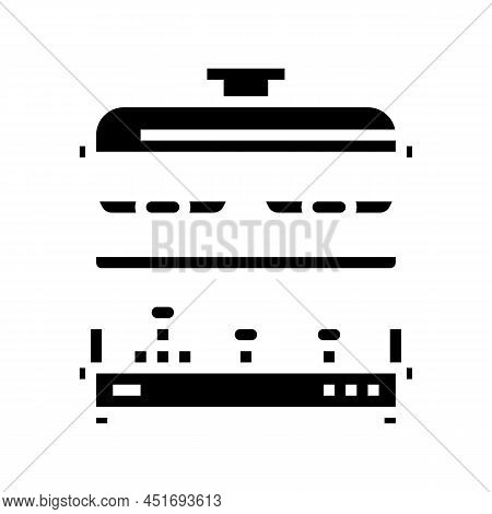 Raclette Fondue Glyph Icon Vector. Raclette Fondue Sign. Isolated Contour Symbol Black Illustration