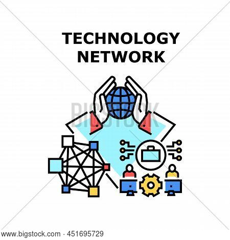 Network Technology Vector Icon Concept. Network Technology For Worldwide Communication And Businessp