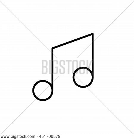 Music Notes Simple Black Line Icon. Music Tone Symbol. Minimalist Style. Flat Isolated Outline Sign 