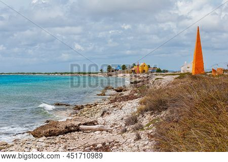 Orange Obelisk On Bonaire Used As A Navigation Shore Marker