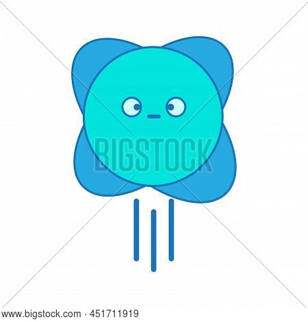 Cartoon Character Cartoon Flower. Face Symbol. Vector Illustration. Stock Image.