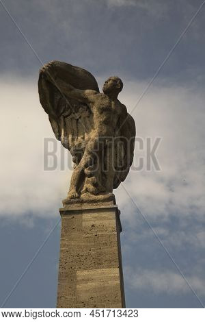 Konstanz,  Germany , 20 May 2019. Graf Zeppelin Statue On The Bodensee Lake  In Konstanz, Germany.