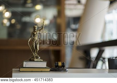 The Statue Of Justice - Lady Justice Or Iustitia, Justitia The Roman Goddess Of Justice.