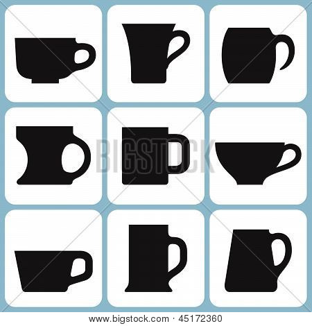 Cup silhouetten Set