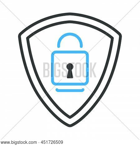 Data Security Icon. Editable Bold Outline With Color Fill Design. Vector Illustration.