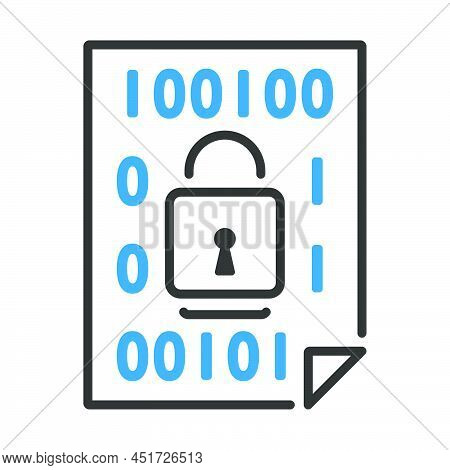 Data Security Icon. Editable Bold Outline With Color Fill Design. Vector Illustration.