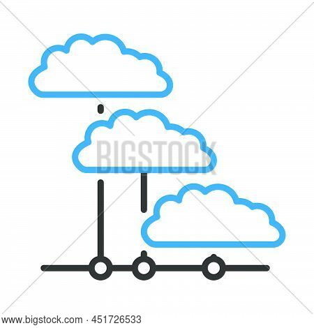 Cloud Network Icon. Editable Bold Outline With Color Fill Design. Vector Illustration.