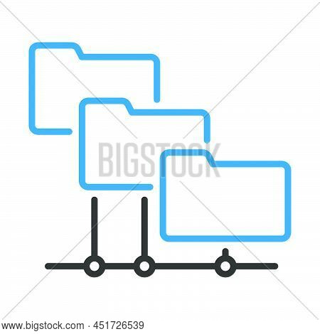 Folder Network Icon. Editable Bold Outline With Color Fill Design. Vector Illustration.