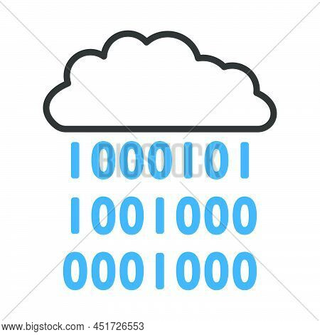 Cloud Data Stream Icon. Editable Bold Outline With Color Fill Design. Vector Illustration.