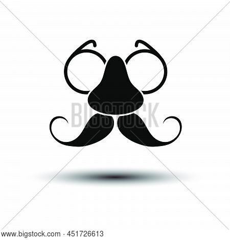April Fool's Day Icon. Black On White Background With Shadow. Vector Illustration.