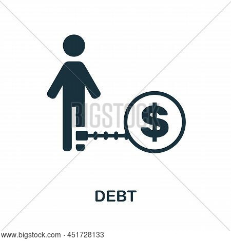 Debt Icon. Monochrome Simple Debt Icon For Templates, Web Design And Infographics