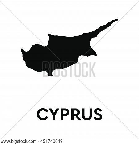 Vector Map Cyprus. Isolated Vector Illustration. Black On White Background. Eps Illustration.