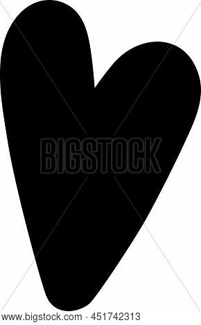 Black Heart Simple Vector Graphic Element Drawn