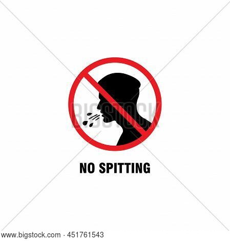 No Spitting Warning Sign Illustration Design, No Spitting Symbol With Red Forbidden Sign Template Ve