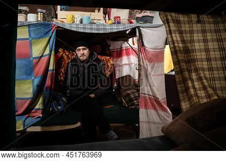 People Living At A Bomb Shelter In Kyiv, Ukraine