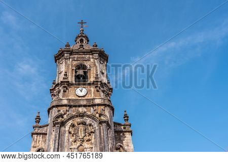 Parish Of San Martin In The Goiko Square Next To The Town Hall In Andoain, Gipuzkoa. Basque Country
