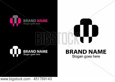 Ptp Letter Cross Logo. Ptp Lettering Logo With Cross Shape Design Concept. A Simple Logo That Is Eas