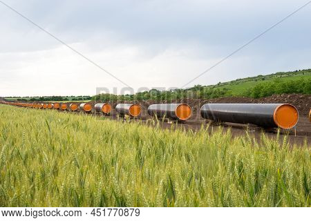 Work On The Construction Of The Greece-bulgaria Interconnector. Laying Of Natural Gas Transmission P