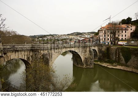 Amarante (portugal), March 14, 2022. Bridge Over The Támega River And Night View Of The City. Amaran