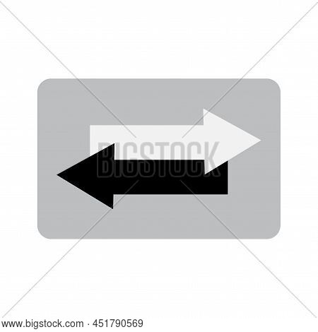 Icon With Black Two Arrows Right Left. Arrow Vector Icon. Vector Illustration. Stock Image.