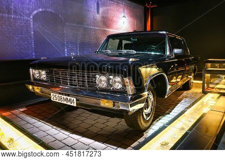 Moscow, Russia - February 24, 2022: Soviet Luxury Sedan Zil 117 In The Museum Of The Special Purpose
